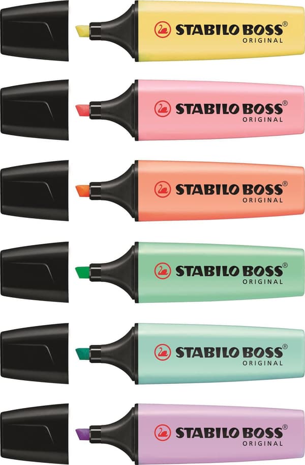 Överstrykningspenna BOSS pastell 6/fp