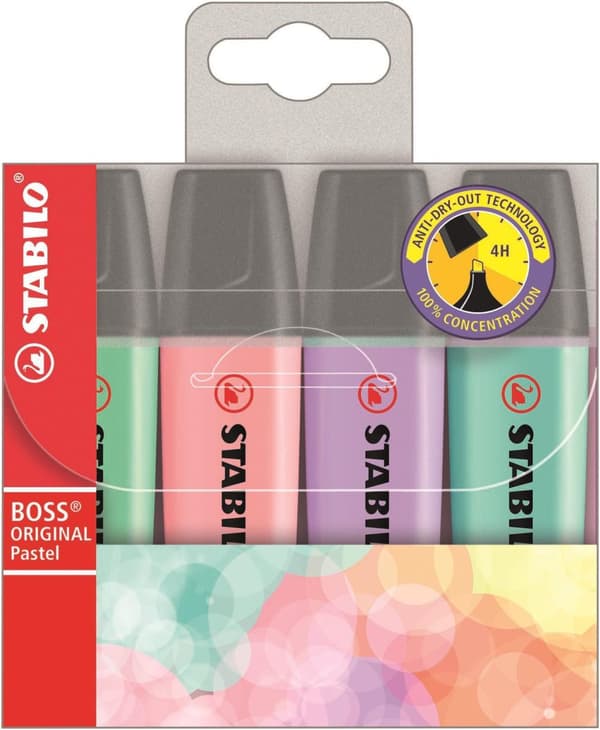 Överstrykningspenna BOSS pastell 4/fp