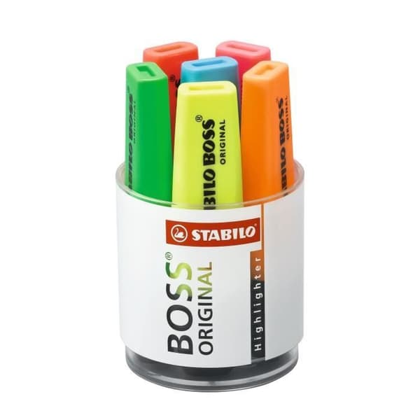 STABILO Burk med 6 Boss Original Ink Highlighters