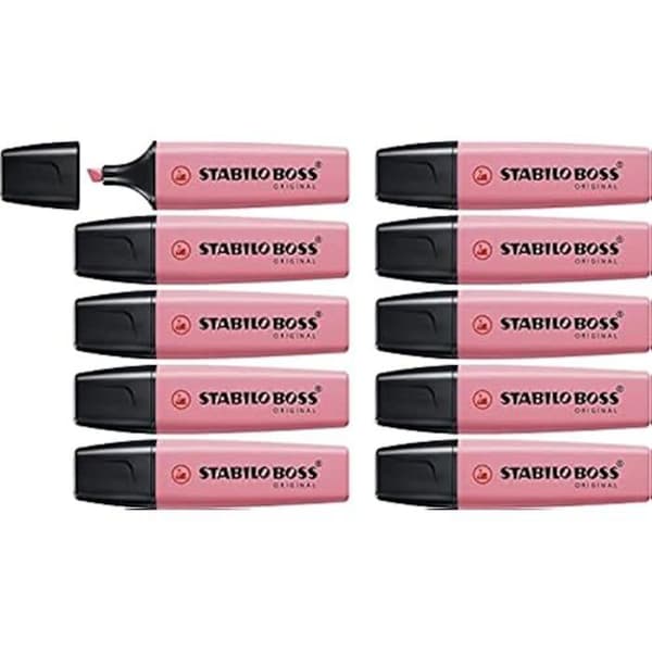 STABILO BOSS ORIGINAL Pastell Highlighter - Pack x 10 highlighters - rosenblad