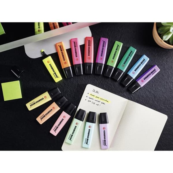 STABILO BOSS ORIGINAL gel highlighters, snedspids 2-5 mm