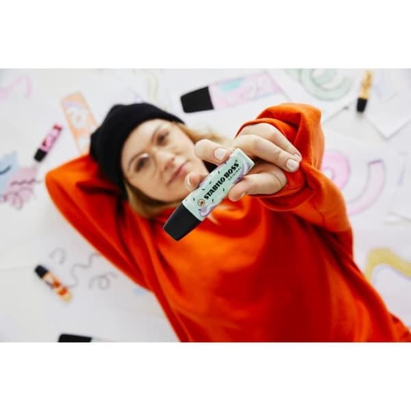 STABILO BOSS ORIGINAL av Ju Schnee - vattenmint - Kartong med 10 stycken