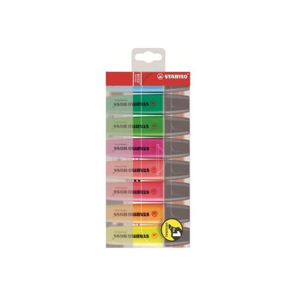 Stabilo BOSS ORIGINAL Highlighter blandade färger vattenbaserat bläck 2-5 mm förpackning om 8