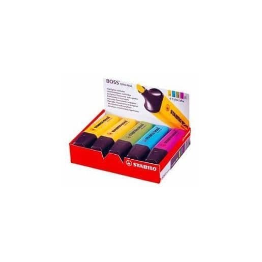 Marker - BOSS - Original - Pack med 10 - Blandet - Gul, Grön, Rosa, Blå