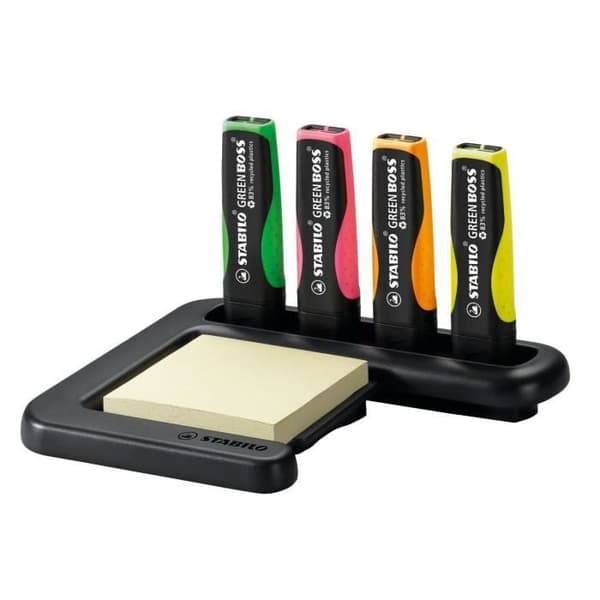Surljugare - STABILO - GREEN BOSS - Set av 4 assorterade - Skärspets - Påfyllningsbar bläck