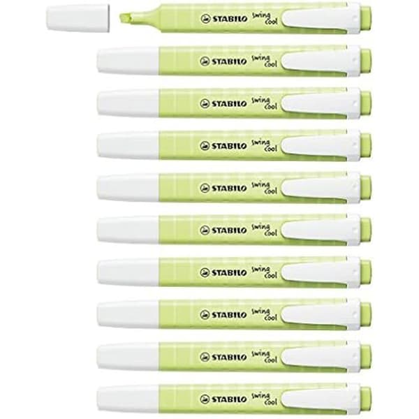 Highlighter - STABILO - Swing cool Pastel Edition - Mejselspets - Anti-torkningsteknik