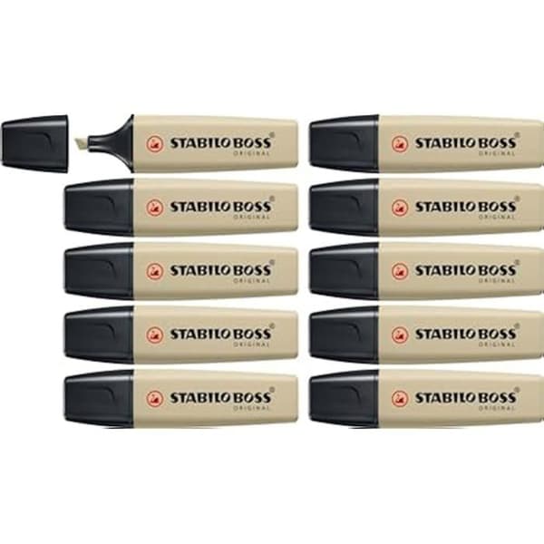 Highlighter - STABILO BOSS ORIGINAL NatureCOLORS - set x 10 highlighters - limegrön