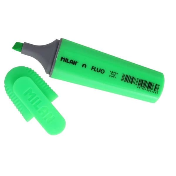 Milan highlighter Fluo 1 - 4,8 mm platt 153 mm grön