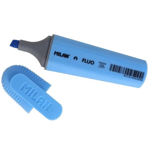 Milan highlighter Fluo 1 - 4,8 mm platt 153 mm blå