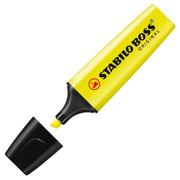 Påse x 4 STABILO BOSS ORIGINAL - gul - Kartong med 5 stycken