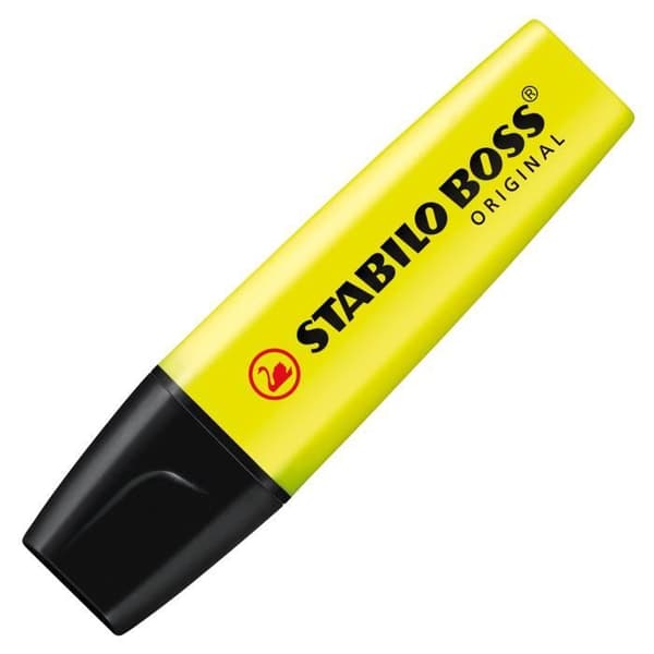 Påse x 4 STABILO BOSS ORIGINAL - gul - Kartong med 5 stycken