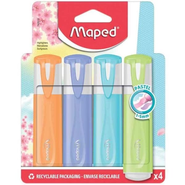 Surligneur FLUO PEPS PASTELL, blister med 4