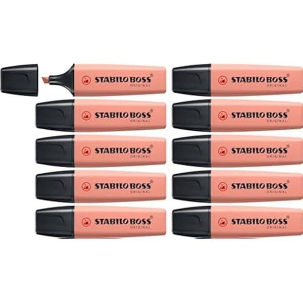 Highlighter - STABILO BOSS ORIGINAL NatureCOLORS - set x 10 highlighters - rostanpelsin