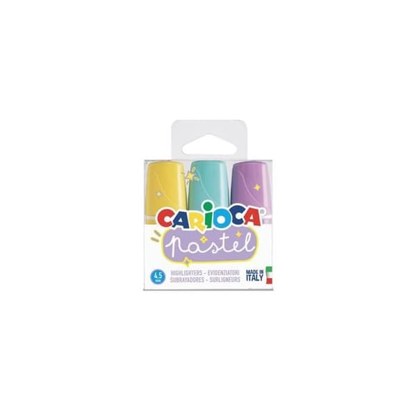 Surlignt - CARIOCA - Minilight - Pastellfärger - Förpackning med 3 - Flerfärgad