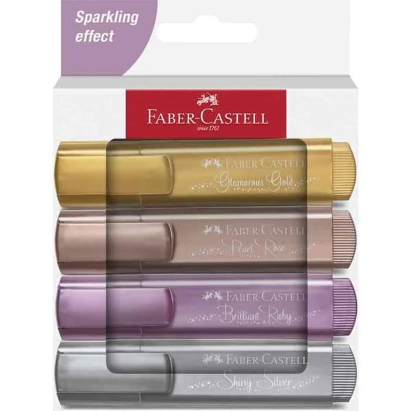 Surligneur TEXTLINER 46 METALLIC, etui med 4