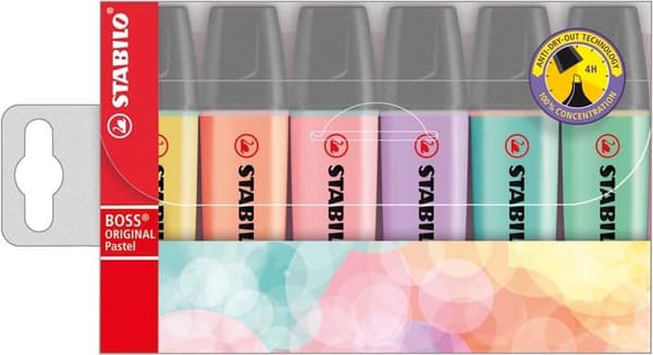 STABILO BOSS PASTEL HIGHLIGHTER SÆT 6 STK