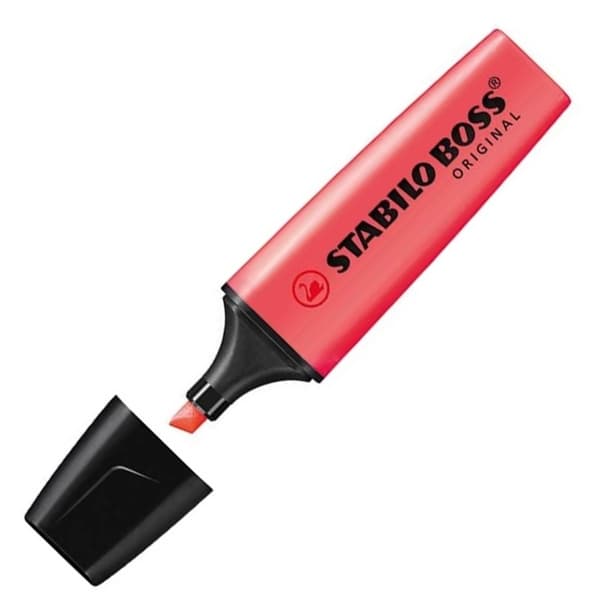 STABILO BOSS ORIGINAL RØD TEKST HIGHLIGHTER