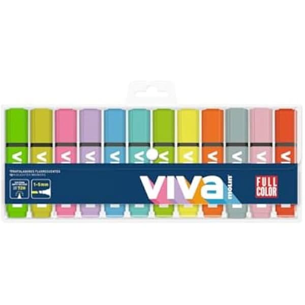 Markörer - MOLIN - Assorterade - 12 Fluorescerande - Gul - För Barn