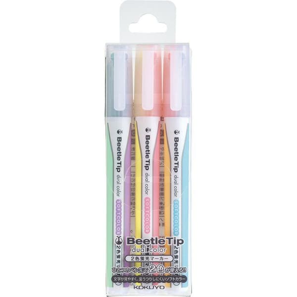 Highlighter - Kokuyo refill - PM-L313-3S - Set med 3 färger med dubbla spetsar