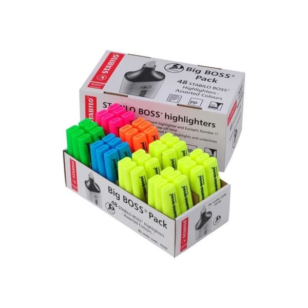 Stabilo BOSS ORIGINAL Highlighter Fluorescerande Blå, Fluorescerande Orange, Fluorescerande Gul, Fluorescerande Grön, Fluorescerande Rosa...