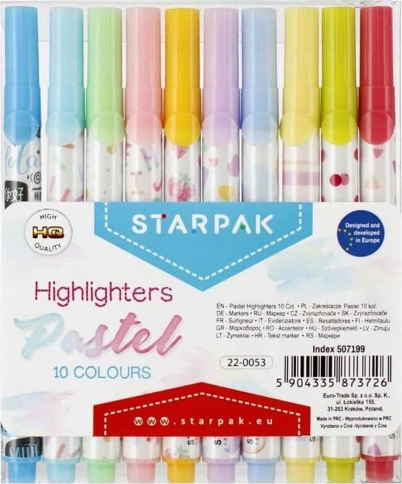Surligneur - refill Starpak - STK ZAK23 - SURLIGNEUR 10 COL PASTELL STK FÖRPACKNING 12/144