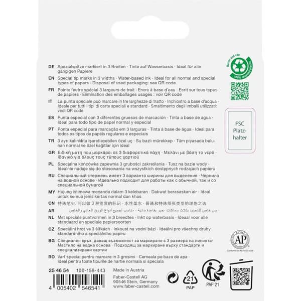 FABER-CASTELL TEXTLINER 46 PASTELL highlighter, etui om 4