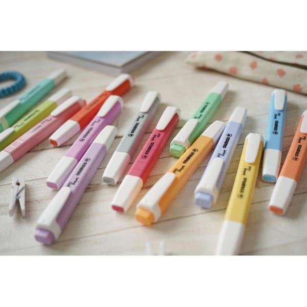 Surlighnare - STABILO - Swing cool - Pastellrosa - Avfasad spets 1-4 mm - Vattenbaserat bläck