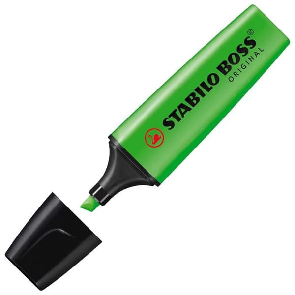 Highlighter - STABILO BOSS ORIGINAL - Paket med 4 - Grön