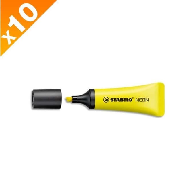 STABILO Highlighter BOSS NEON gul förpackning om 10 st