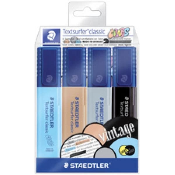 STAEDTLER Highlighter "Textsurfer classic COLORS" etui om 4 0,000000 Svart