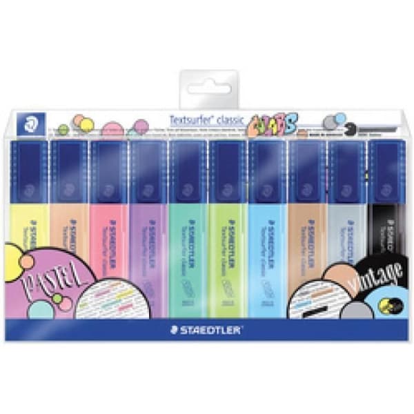 STAEDTLER Highlighter "Textsurfer classic COLORS" etui om 4 0,000000 Svart