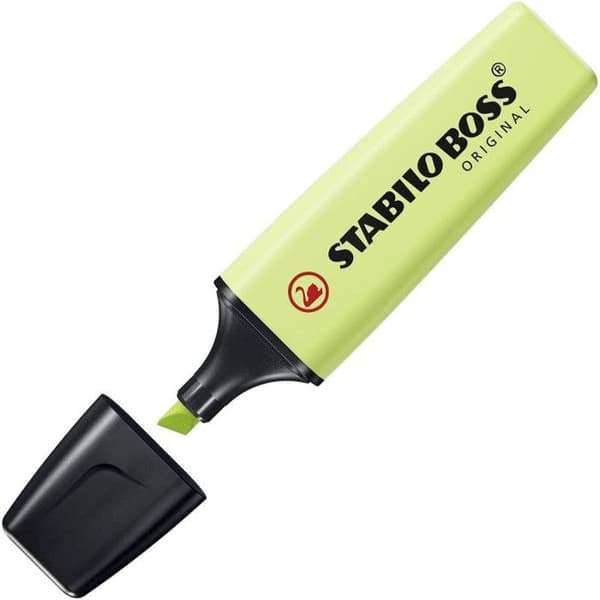 Surligant - STABILO - BOSS ORIGINAL - Pastell - Förpackning med 4 - Färg Svart