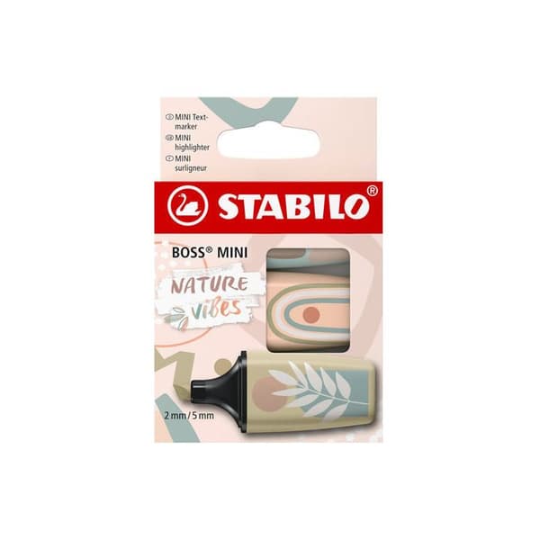 Surligneur med bred spets - STABILO BOSS MINI - Naturevibes - set 3 stycken