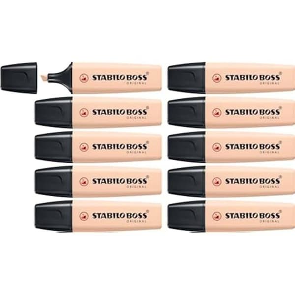 Highlighter - STABILO BOSS ORIGINAL NatureCOLORS - set x 10 highlighters - rosa beige