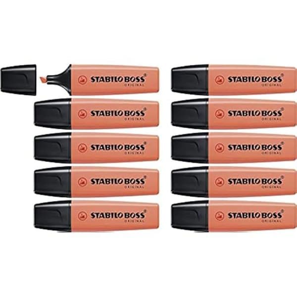 STABILO BOSS ORIGINAL Pastell Highlighter - Set x 10 highlighters - korall mjukhet
