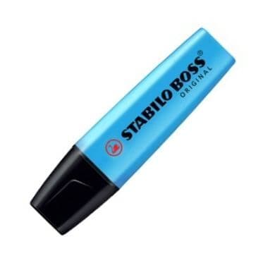 Set med 10 highlighter mejselspets blå STABI...