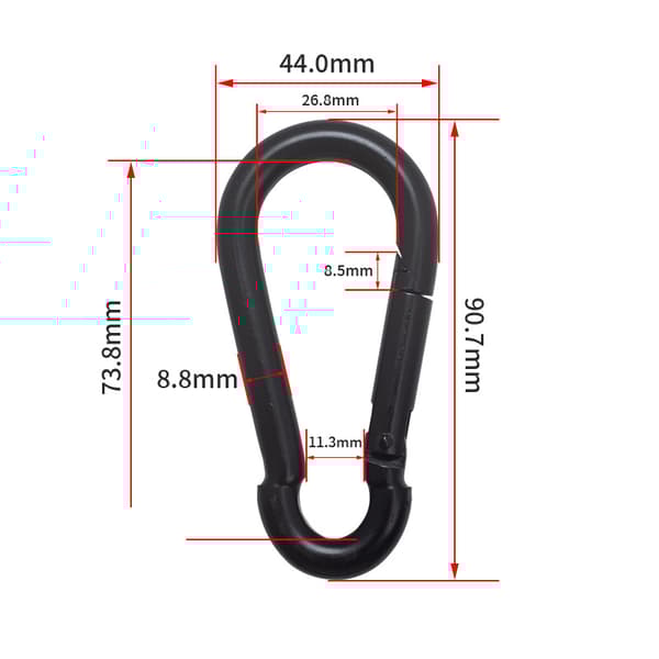 INF 8-formad karbinhake, kraftig fjäderhake (2-pack)