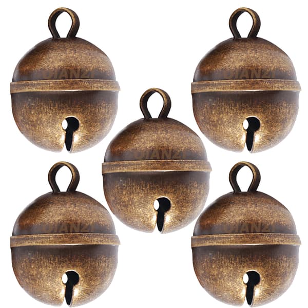 INF Sett med 5 kjæledyrhalsbåndklokker - Bronse Kobber Charms Grønn