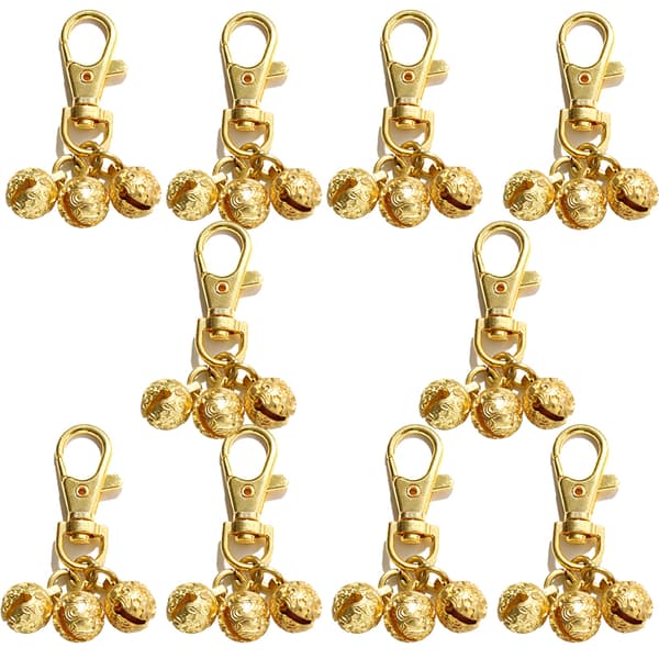 INF DIY Kopparklocka Nyckelring Set - Nickelfärg (10-pack) Guld