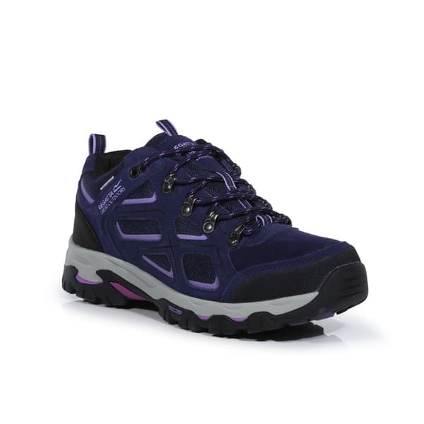 Regatta Womens/Ladies Tebay Waterproof Suede Walking Shoes Midnight/Lilac Bloom 4 UK