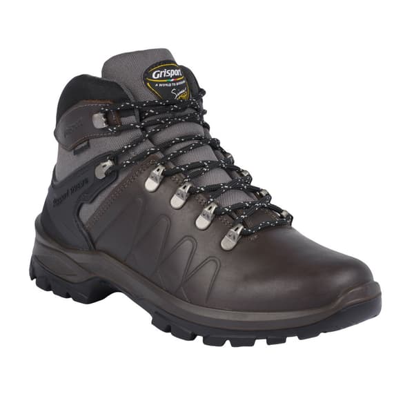 Grisport Childrens/Kids Kratos-Hi Waxy Leather Walking Shoes Brown 3 UK