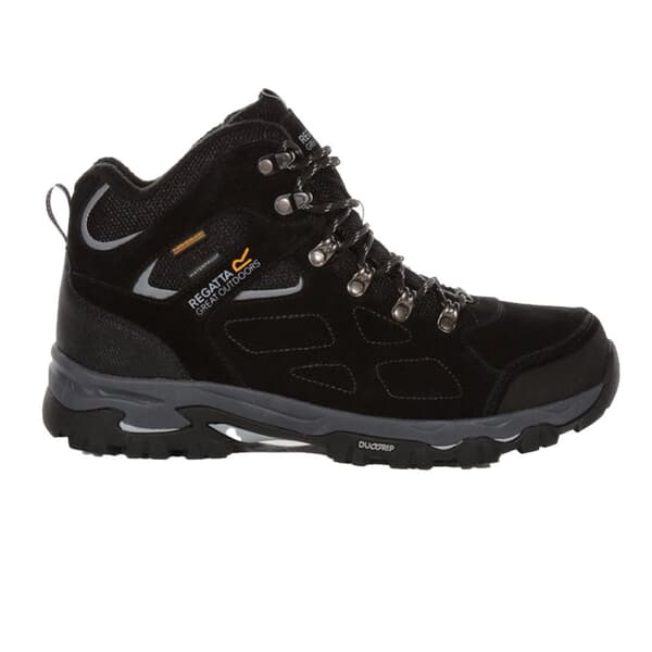 Regatta Mens Tebay Thermo Waterproof Suede Walking Boots Black/Light Grey 7 UK