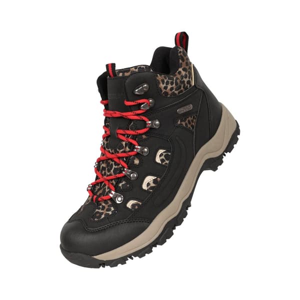 Mountain Warehouse Womens/Ladies Adventurer Leopard Print Faux Suede Waterproof Walking Boots Black 5.5 UK