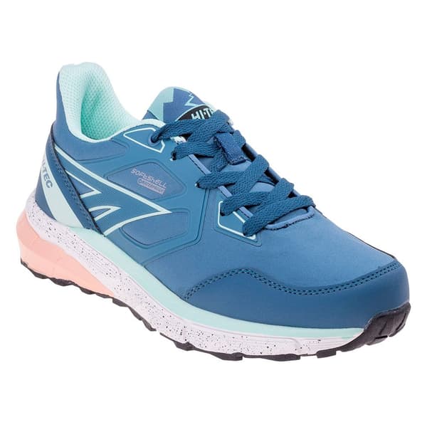 Hi-Tec Womens/Ladies Bario Waterproof Walking Shoes Smoke Blue/Mint/Coral 7 UK