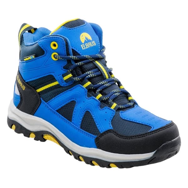 Elbrus Vandringskängor i Plaret för barn/unga Navy/Lake Blue/Yellow 1 UK