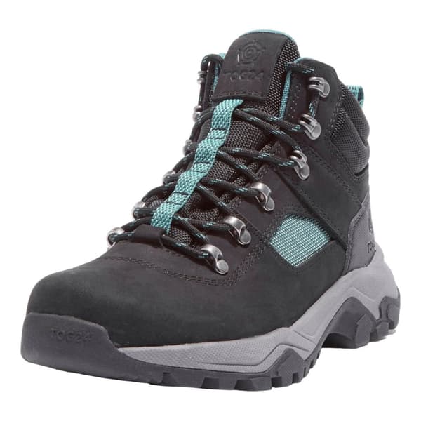 TOG24 Tundra lädervandringskängor för dam och dam Black/Teal 5 UK
