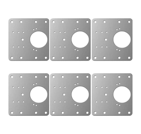 INF Reparationsplatta för gångjärn möbler 9x9 cm rostfritt stål 6-pack