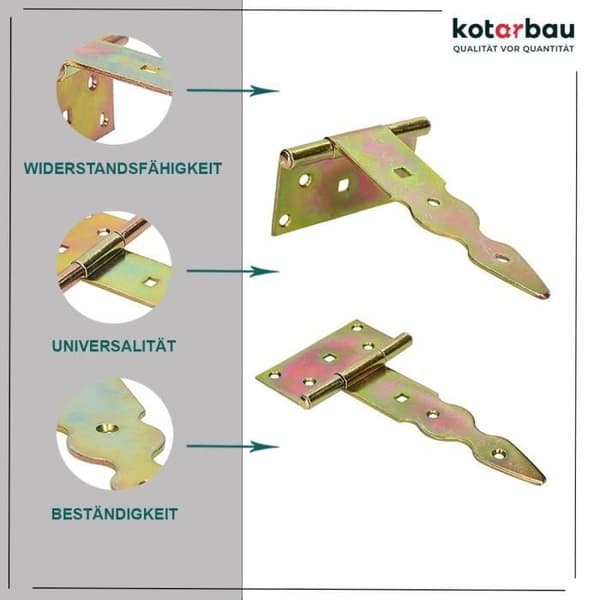 Dekorativt T-gångjärn 150 mm Gul galvaniserat - KOTARBAU®