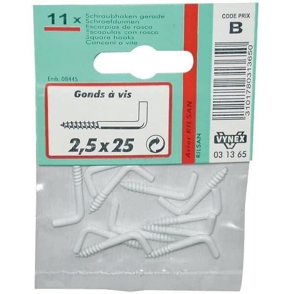 Girandole - VYNEX - rilsaniserad stål - 3.5 mm x 40 mm - förpackning med 7 stycken