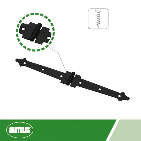 AMIG 6129 | Hängsel 552 | 240 mm | Stål | Svart